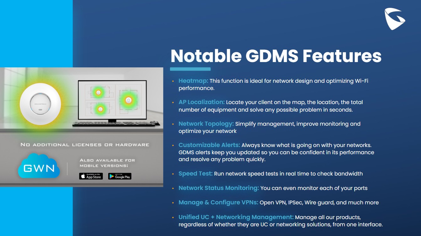 Grandstream network switch with Power over Ethernet support